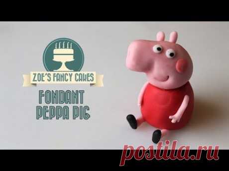 How to make Peppa Pig in fondant cake topper How To Tutorial Zoes Fancy Cakes - YouTube