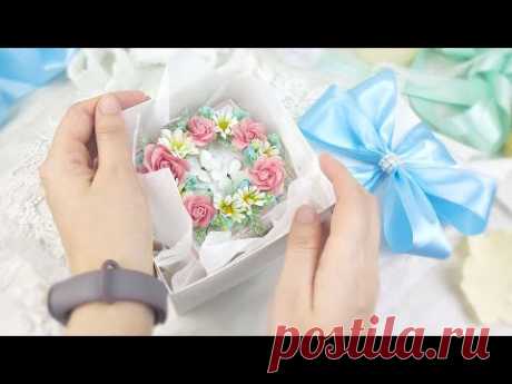 Цветочная коробочка с сюрпризом на день рождения / Скрапбукинг / Открытка с цветами ручной работы