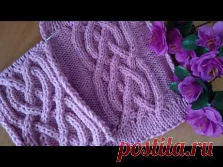 Узор " АРАН " спицами / Подробный мастер - класс . Aran knitting / Detailed master class.