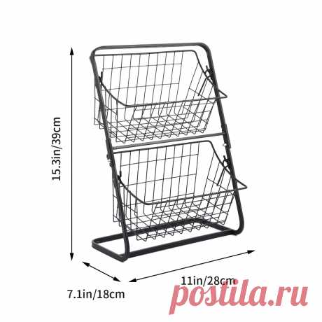 Железная полка для хранения для кухни, органайзер для приправы, держатель для фруктов, Двухуровневая сборка, корзина для хранения косметики в ванной | Дом и сад | АлиЭкспресс