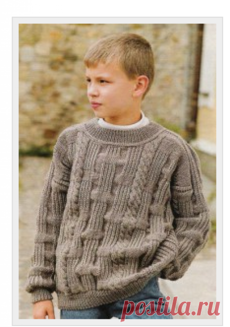 Однотонный свитер со жгутами и узором со снятыми петлями | Вязание спицами и крючком – Азбука вязания