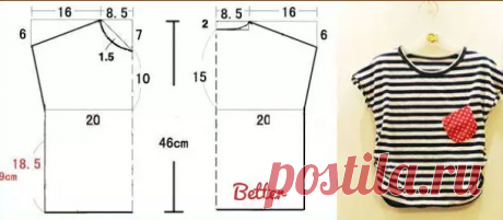 Текстильные фантазии и не только: Футболка с цельнокроенным рукавом (с выкройкой)