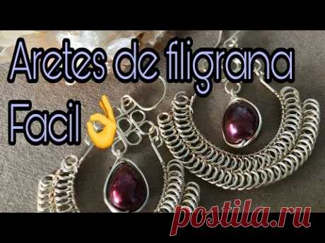 ARRACADAS EN TECNICA FILIGRANA #arracadas #earrings #bisuteria #alambrismo