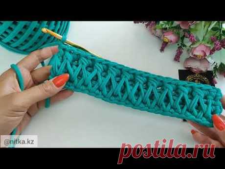 Crochet Handbag with Honeycomb Pattern Вязание сумочки с узором Соты