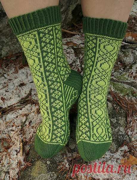 Жаккардовые носки &quot;Kyrönniemi&quot; от Tiina Kuu (Финляндия).