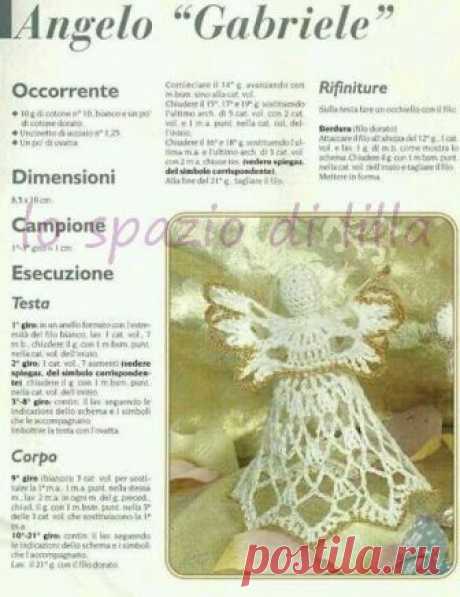 Collezione di angeli all'uncinetto con schemi / Crochet angels collection, free charts - Paperblog