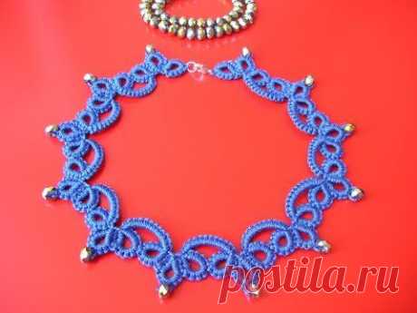 21' TUTORIAL SEMPLICE COLLANA CHIACCHIERINO AD AGO EASY NECKLACE NEEDLE TATTING