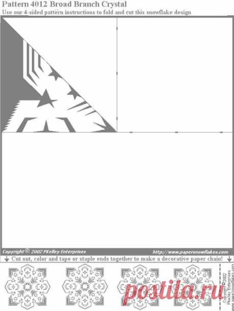 Схемы для вырезания снежинок
