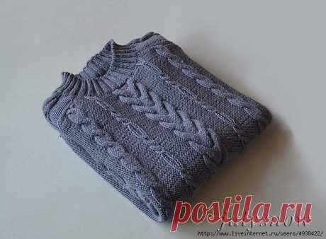 Мужской пуловер с рельефным узором (Вязание спицами) | Журнал Вдохновение Рукодельницы