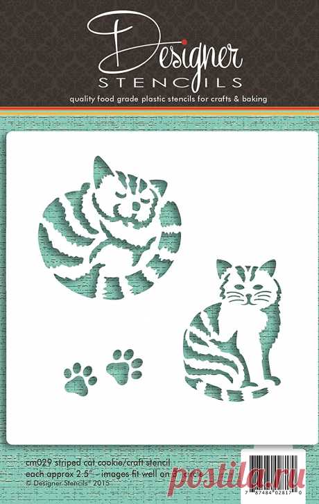 Amazon.com: Striped Cat Cookie y Craft Stencil CM029 by Designer Stencils: Kitchen & Dining