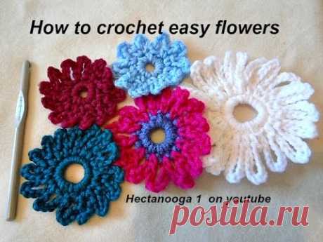 How to crochet an EASY CROCHET FLOWER,  6 chain flower, crochet pattern