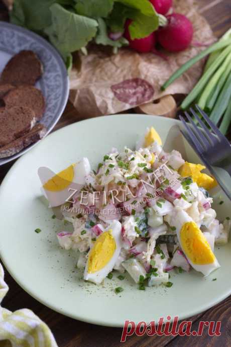 Вкусный салат из редиски с курицей, огурцом и сыром — Кулинарные рецепты любящей жены