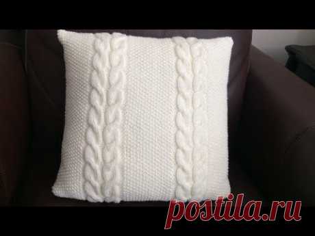 How To Knit A Cable And Seed Stitch Pillow, Lilu's Knitting Corner Video # 59