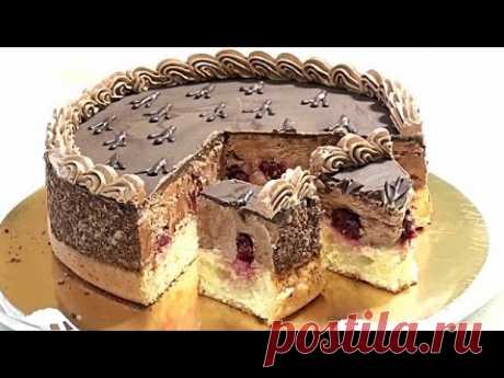 Торт ГУСИНЫЕ ЛАПКИ с вишней и шоколадным кремом. Рецепт по ГОСТу, /Chocolate cream cake