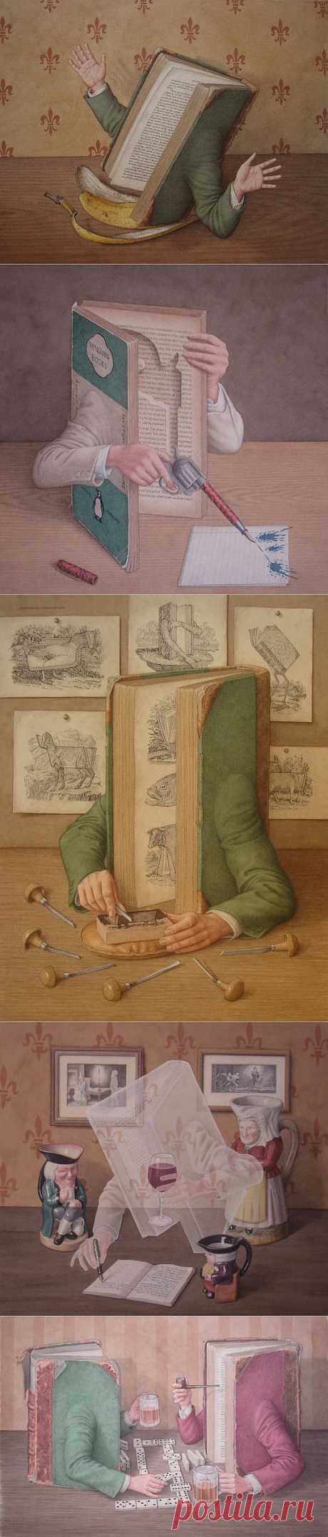 Ожившие книги на рисунках Джонатана Уолстенхолма (Jonathan Wolstenholme). (6 фото)