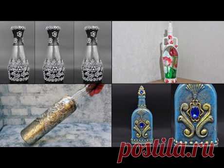 4 Amazing Bottle Decor Ideas! Super-beautiful gift decor, needlework, crafts - YouTube