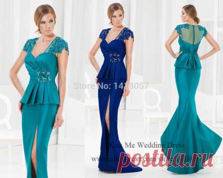 Vestidos феста Vestido лонго элегантный русалка мать невесты платья бирюзовый королевский синий крышка втулки кружевное платье для мамы купить на AliExpress