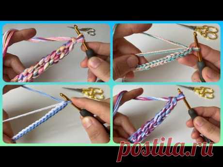 TWO PATTERNS FOUR VERSIONS IN THIS VIDEO !👌💯 BAG HANDLE CROCHET / Easy Crochet Cord
