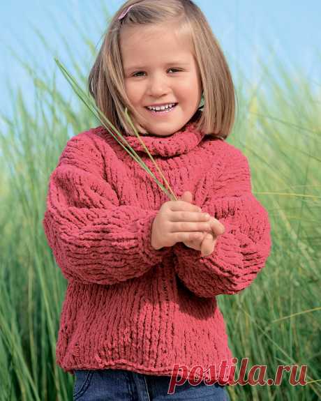 Детский свитер из буклированной пряжи - схема вязания спицами. Вяжем Свитеры на Verena.ru