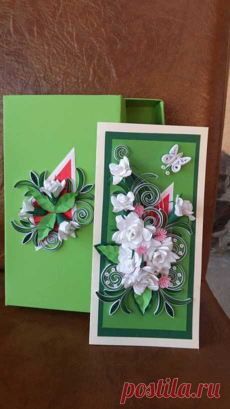 Quilling card with box от Byushandmade на Etsy