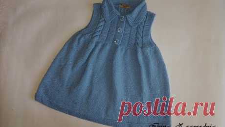 Платье-сарафан для девочки 2 - 3 года(спицы).Ч.1. knitting dress for girls 2-3 years