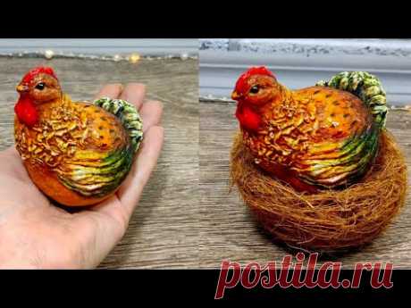 Как сделать 🐔КУРОЧКУ из ВАТЫ. Поделки своими руками. МАСТЕР-КЛАСС. COTTON WOOL CHICKEN craft.DIY.