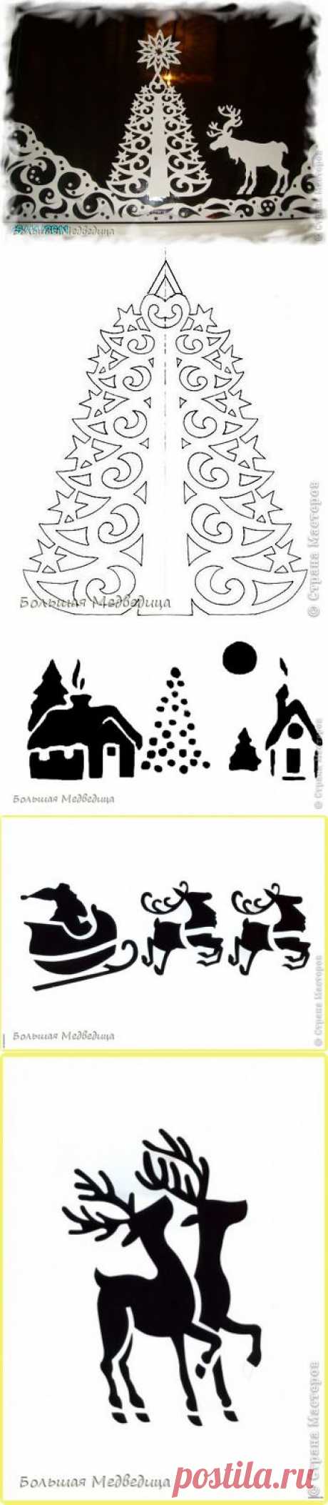 Вырезание - Украшаем окна к Новому году или Новогодняя сказка на окне » Поиск мастер классов, поделок своими руками и рукоделия на SearchMasterclass.Net