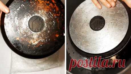 Как удалить нагар со сковородки своими руками
