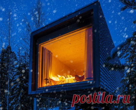 Фантастический вид из окна: отель в Финляндии открывает взору красивые зимние пейзажи