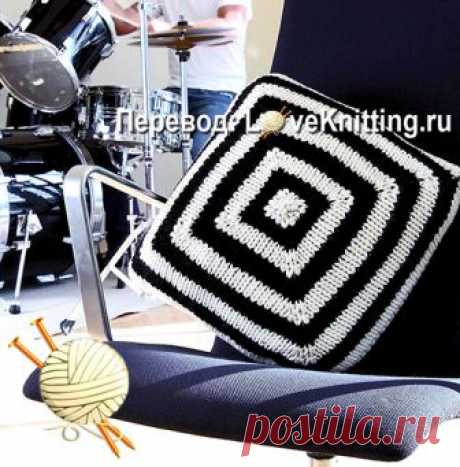 Чехол для подушки в полоску | Loveknitting.ru