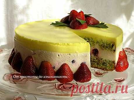 Мятный торт с белым шоколадом и красными ягодами. Рецепт c фото, мы подскажем, как приготовить!