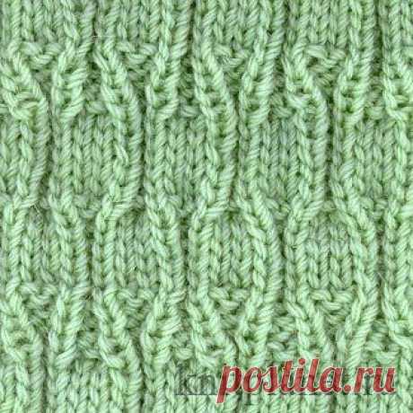 Планета Вязания | Рельефный узор Кегли связанный спицами и схема вязания узора