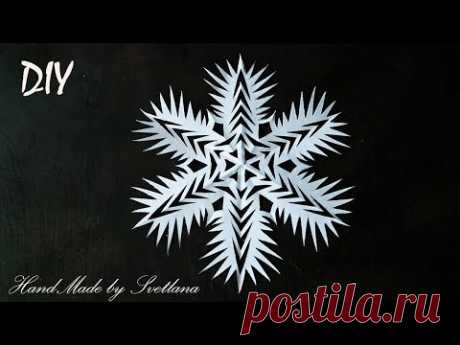 Снежинка из бумаги Как вырезать снежинки Схема Snowflakes from paper Schneeflocke aus Papier