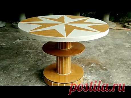 Share details on how to make a unique garden coffee table from cement and ceramic tile # 80