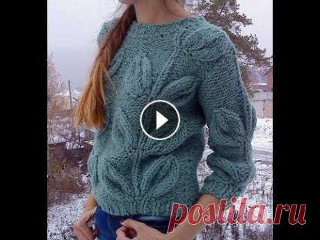 Пуловер с Узором Листья Спицами - 2019 / Pullover Patterned Leaves Knitting Пуловер с Узором Листья Спицами - 2019 / Pullover Patterned Leaves Knitting...