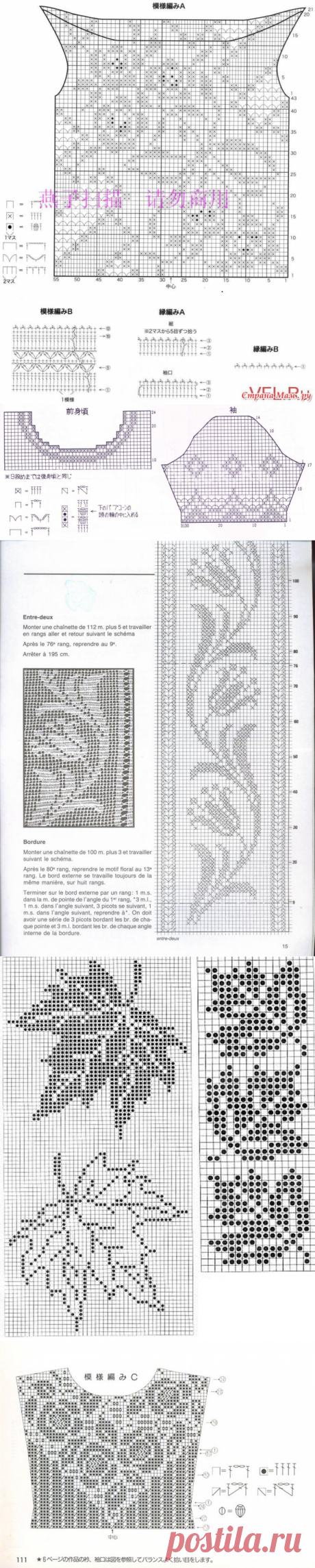 Вязание крючком схемы филейное - подборка из 70 схем с описанием