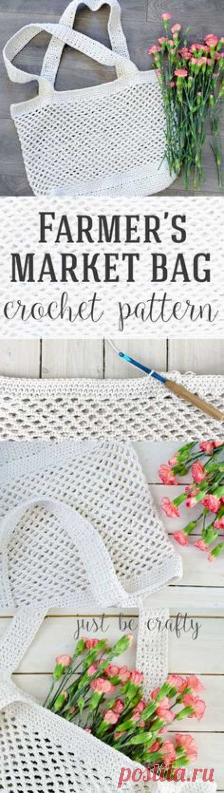 Farmer's Market Bag Crochet Pattern - FREE Pattern by Just Be Crafty!
