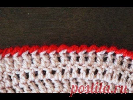 Обвязка края "рачий шаг" (классический) / Reverse single crochet
