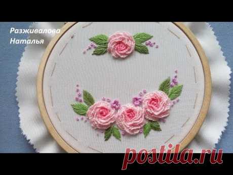 МК. Вышивка игольницы. Часть 2. Листики и мелкие цветы. Needle box. Embroidery. Part 2.