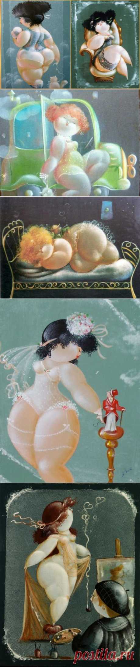 Очаровательные душечки-пампушечки, на картинах итальянского художника