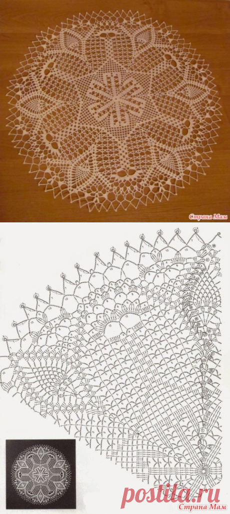 Салфетка крючком: филейная техника - Вязание - Страна Мам