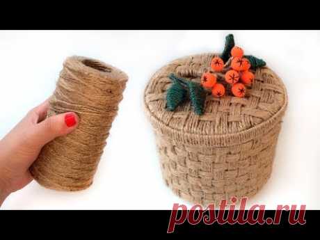 In this video I will show how to make a basket of jute and cardboard with my own hands. This is a simple idea that you can easily repeat. You will also need ...