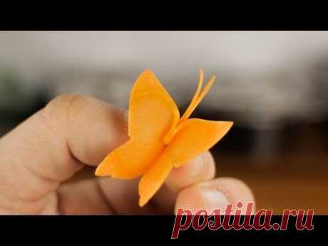 Beautiful Carrot Butterfly Garnish