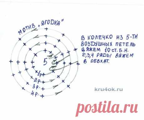 Панно связанное крючком со схемой и описанием. Авторская работа - вязание крючком на kru4ok.ru