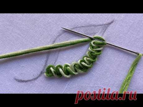 Most beautiful 3D leaf hand embroiderydesign|latest 3D embroidery|how to start embroidery design