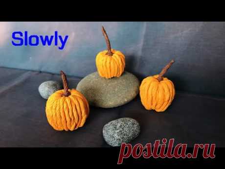 ABC TV | How To Make Mini Pumpkins From Crepe Paper (Slowly) - Craft Tutorial