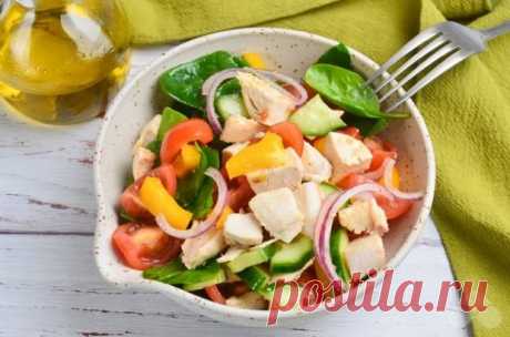 Мясной салат с курицей, шпинатом и овощами – простой и вкусный рецепт с фото (пошагово)