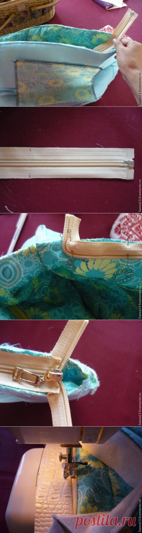 Ровно и аккуратно вшиваем молнию в сумку - Ярмарка Мастеров - ручная работа, handmade