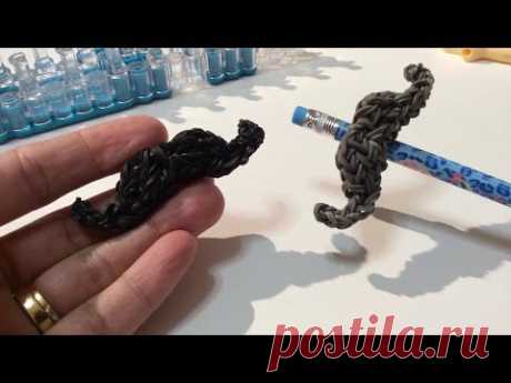 Как сплести УСЫ 3d, из резиночек rainbow loom, урок 20