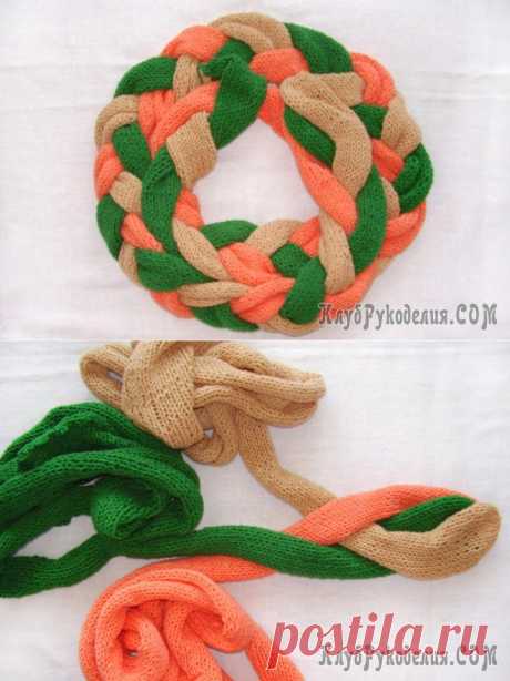 (+1) тема - Оригинальный и яркий шарф-коса. Мастер-класс по вязанию | РУКОДЕЛИЕ